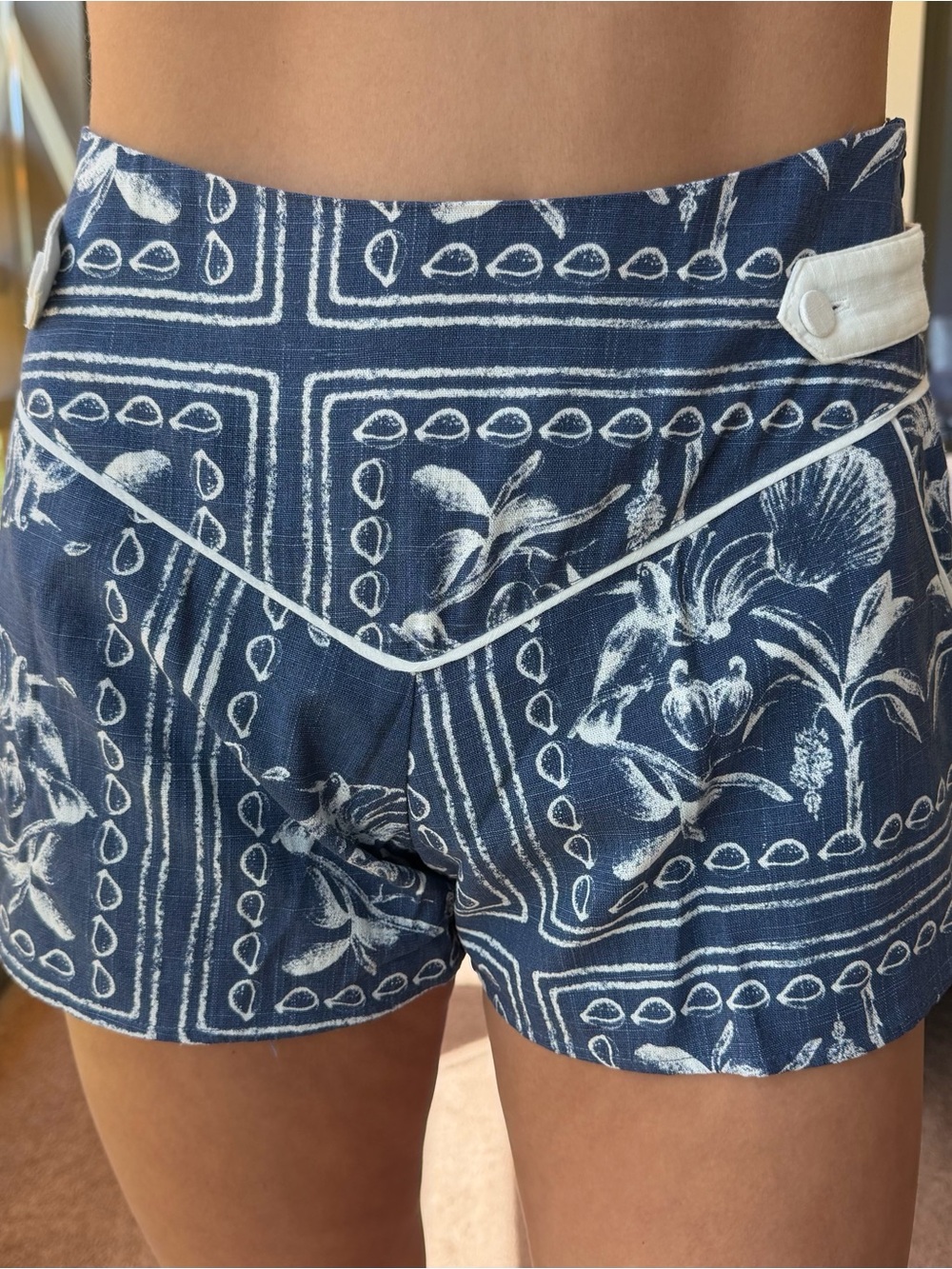Jacquie The Label Blue and White Summer Shorts
